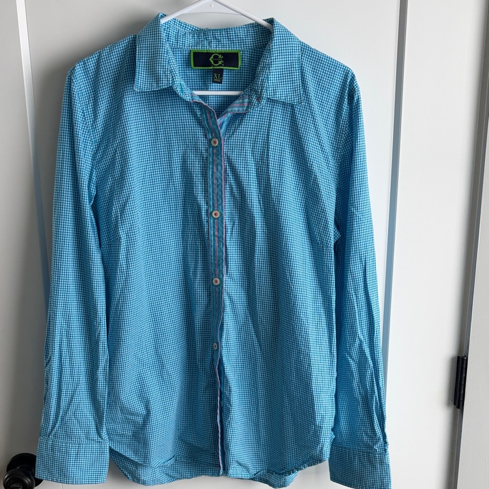 C. Wonder Light Blue Gingham Men's Shirt